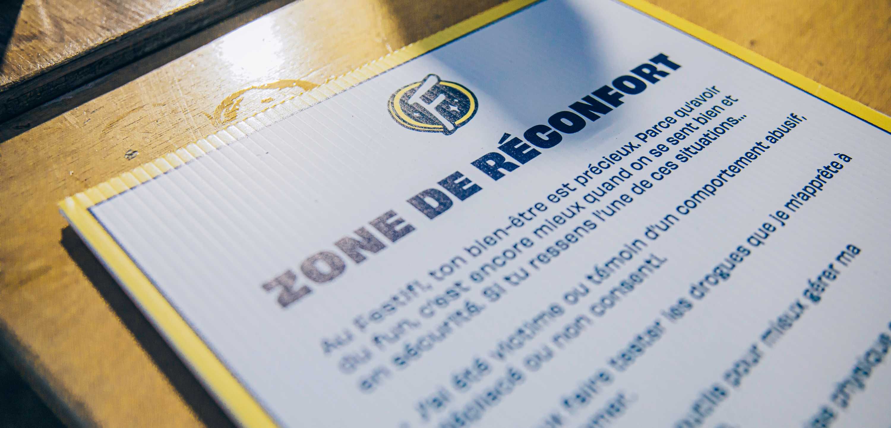 Photo de la zone de réconfort du Festif!